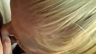 Hot Blonde Wife Gives Deepthroat Blowjob.