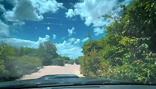 Curvy Amateur with Tattoo Flashes Fat Ass in Public. Outdoor Provocation with Short Hair Stuns