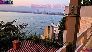 African Couple Enjoys Beach Day While Fucking On The Balcony From Home