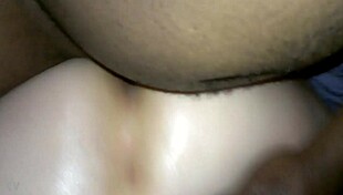 white girl shows off her booty in amateur interracial scene