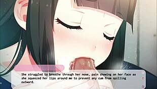 In this hentai game, characters engage in masturbation and blowjobs