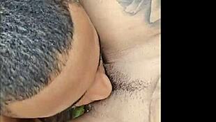 Paty and Jhony get caught riding intensely in public at the waterfall, her big tits bouncing wildly.