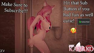 VTuber rides dildo in shower