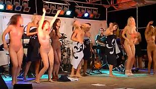 women dancing naked on stage
