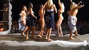 women dancing naked on stage