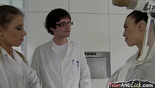 European chemist babes fight then turn to lesbian muff diving and oral