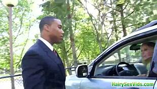 sexy babe with hairy pussy meets black cock