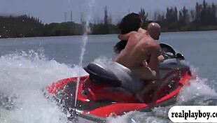hey, check these cute 18+ teens in a wild foursome on a speedboat