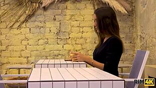 Rim4K Brunette Seductress Makes Him Hard With Rimjob!