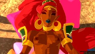 Pornographic cartoon inspired up video of a computer game character