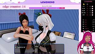 Vtuber Lewdneko Plays Harem Hotel Game with Maid