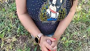 Stepsister's Wild Fun in New Car and Forest, Nearly Caught Sucking Stranger