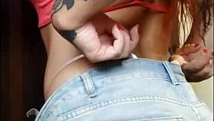 In a friends video an athletic redhead seduces with her sensual curves