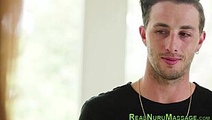 Redheaded Teen Masseuse Covered in Nuru Oil Massages Client