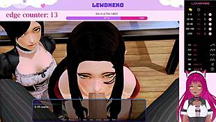 Vtuber Lewdneko Plays Harem Hotel Game with Maid