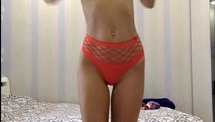 Beautiful model strips and dances naked on webcam