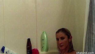 Bottomless Babe Rips Her Wet Tshirt Off In The Shower!