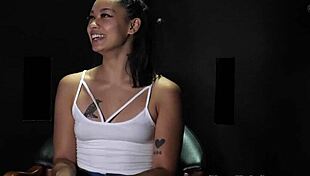 beautiful cock sucker eats gloryhole cum