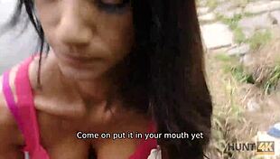Hunt4K Lenyűgöző szabadtéri szex kecses barna babéval POV-ban.