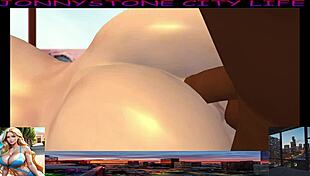 Jonnystone City Life 1: Blonde Takes Monster Black Cock in 3D Anime