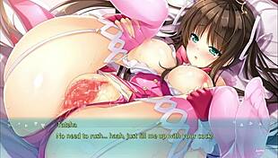 primal hearts 2 part 7 hentai game with blowjob, outdoor creampie