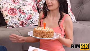 omg, my cute gf givin’ me the best rimming ever for our anniversary! 😍