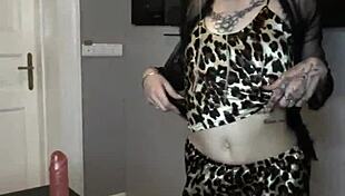 skinny teen 18+ masturbates with red dildo in kitchen, wanna see the full video?