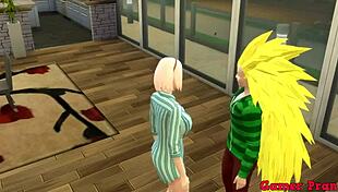 naruto hentai sakura and hinata talking about fucking proposing threesome ending up assfucking on table creampie