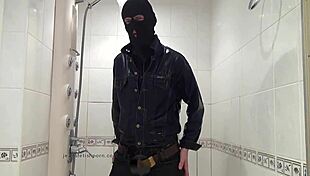 master in blue jeans washes wet feet