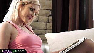 dickriding euro beauty says, pound me harder while i ride