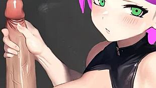 Animated stepmother with long legs gets handjob in Hentai video