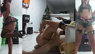 La cerda samanta amarrada y usada mientras veo la tv como una deliciosa comida y la uso de cenicero