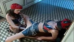 Fucking with toys in the cage