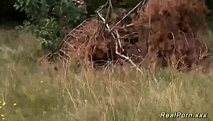 German Milf Gets Interracial Outdoor Banging with Cumshot, Reality Voyeur Style, Blonde Couple Amateurs