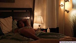 lesbian milf gets facesitted by busty brunette visitor