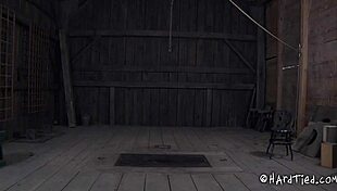 This gal is in a cage getting her pussy sucked rough