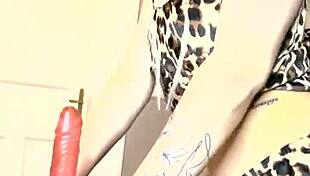 skinny teen 18+ masturbates with red dildo in kitchen, wanna see the full video?