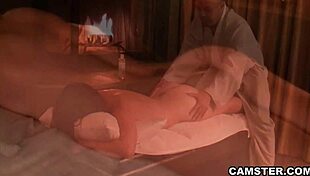Asian girl gets oiled massage and creampie on webcam.