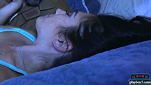 Firefighter subtly fulfills brunette's deepthroat fantasy post-rescue.