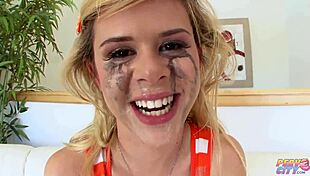 Elizabeth Bentley deepthroats hard!