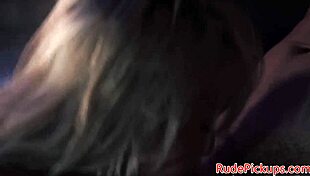 Roughfucked Babe Sprayed with Cum in Public