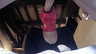 Laura On Hee, the skinny sexy Latina model, gives a rough blowjob and deepthroat on the sofa