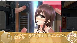 in this hentai, christhea the college girl flashes and gives blowjobs in a humiliating game