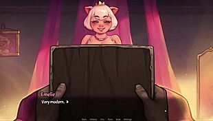 Pig princess undresses in hentai game while posing teasingly