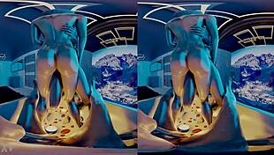 Claire And Ada Grind Intensely On Tub While Jill And Ashley Masturbate In Oiled Pool Parody