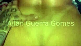 Quick orgasm on brunette's big ass by MMA fighter Allan Guerra Gomes