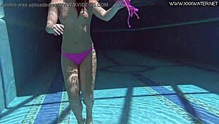 Jessica Lincoln's hottest underwater pool bathing suit show