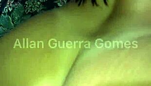 Quick orgasm on brunette's big ass by MMA fighter Allan Guerra Gomes