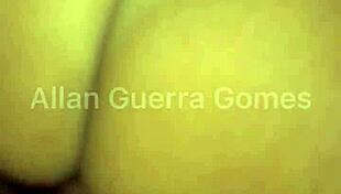 Quick orgasm on brunette's big ass by MMA fighter Allan Guerra Gomes