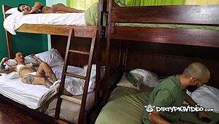 Hey, check these viajeras banging a student in a wild dorm threesome with deepthroat action